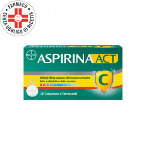 ASPIRINAACT 800 mg cpr | 10 Compresse Effervescenti con Vitamina C