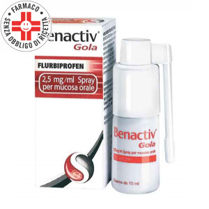 BENACTIV  Gola  2,5 mg/ml | Spray per mucosa orale - Flacone 15 ml 