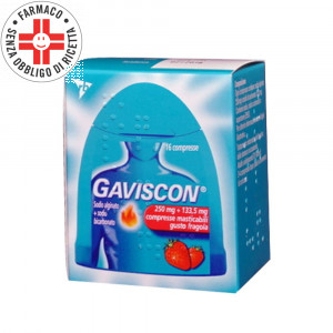 GAVISCON 250 mg + 133,5 mg | 16 Compresse Masticabili Fragola 