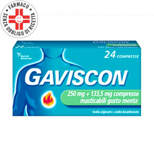 GAVISCON 250 mg + 133,5 mg | 24 Compresse Masticabili Menta 