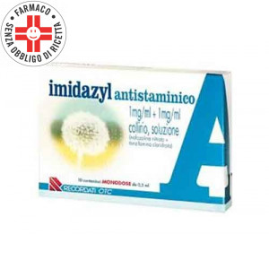 IMIDAZYL Collirio Antistaminico 1 mg/ml + 1  mg/ml | 10 Fiale Monodose da 1 ml 