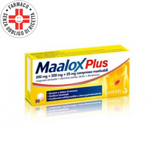 MAALOX Plus 200 mg + 200 mg + 25 mg  | 30 Compresse Masticabili - Aroma limone