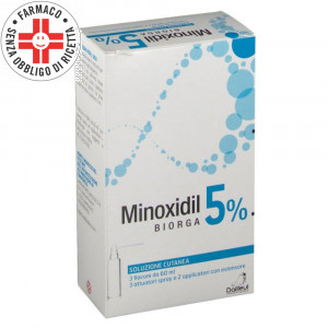 MINOXIDIL 5% 3 Flaconi | Soluzione cutanea 60 ml x 3