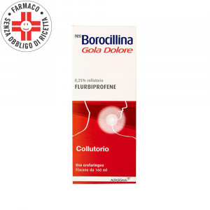 NeoBorocillina Gola Dolore collutorio | Soluzione orale gusto Menta 160 ml