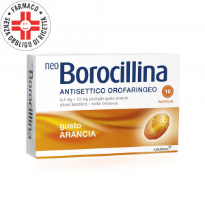 NeoBorocillina Antisettico Orofaringeo Arancia | 16 Pastiglie aroma agrumix