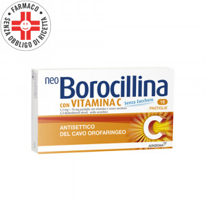 NeoBorocillina con Vitamina C senza zucchero | 16 Pastiglie aroma arancia