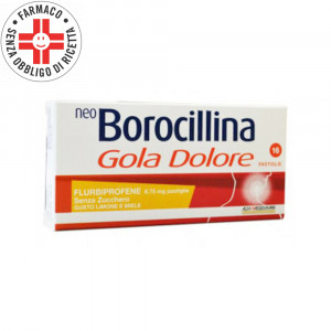 NeoBorocillina Gola Dolore Limone Miele 16 Pastiglie |  gusto Limone Miele senza zucchero