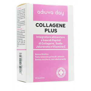 Collagene Plus 10bustine | Integratore di peptidi di collagene e Vitamina C | ADIUVA DAY