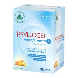 Psyllogel Megafermenti 6 20 bustine | Integratore fibra e probiotici gusto ACE | PSYLLOGEL