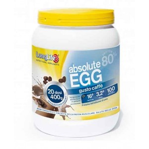 ABSOLUTE EGG CAFFE' 400 g 20 dosi | Proteine dell'albume d'uovo | LONGLIFE
