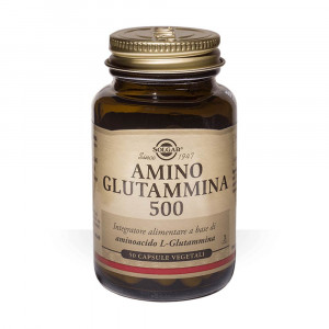 Amino Glutammina 500 50 cps veg | Integratore a base di L-Glutammina  | SOLGAR