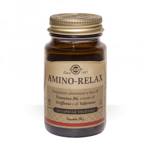 Amino Relax 30 cps vegetali| Integratore per il rilassamento e il benessere mentale | SOLGAR