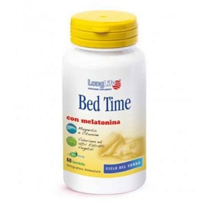 BED TIME 60 Tavolette | Integratore con melatonina per sonno | LONGLIFE