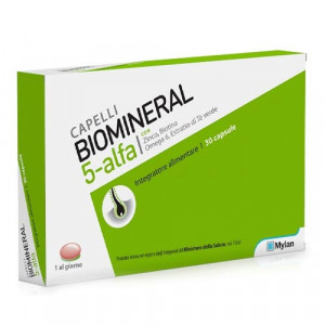 Biomineral 5-alfa 30 capsule | Integratore capelli zinco biotina e Omega 6 | BIOMINERAL
