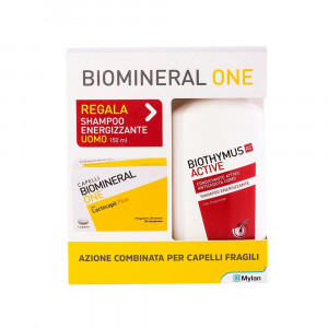 Biomineral One 30 cpr + Shampoo Uomo Biothymus Active | integratore e shampoo anticaduta | BIOMINERAL