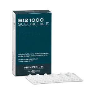 B12 1000 vitamina 60 cpr sublinguali | Integratore contro la stanchezza | BIOS LINE Principium