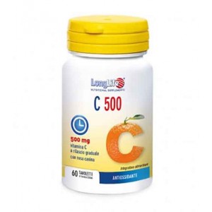 C 500 T/R 60 tav | Integratore di Vitamina C con Rosa Canina | LONGLIFE