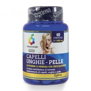 CAPELLI UNGHIE PELLE 60 cpr | Integratore Vitamine, Minerali, Zinco | OPTIMA NATURALS Colours of Life