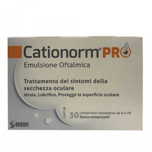 Cationorm PRO emulsione oftalmica 30 flaconcini monodose 0,4 ml | Lacrime artificiali per occhio secco | SANTEN ITALY