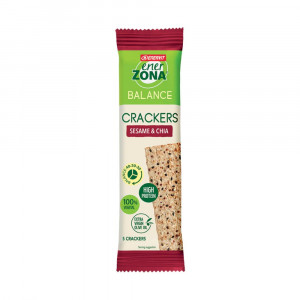 CRACKERS 40-30-30 SESAMO E SEMI DI CHIA | Snack salato bilanciato 5 crackers | ENERZONA