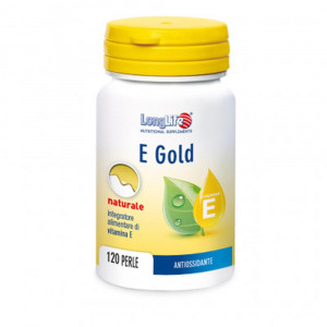 E Gold 120 perle | Integratore di vitamina E (Alfa Tocoferolo) | LONGLIFE