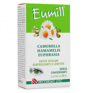 Camomilla Hamamelis Euphrasia Collirio 10 ml | Gocce oculari Rinfrescanti e Lenitive | EUMILL