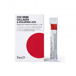 Pure Drink 30x15ml | Acido ialuronico e collagene in stick pack | FACE D