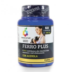 FERRO PLUS ACEROLA 60 cps | Integratore Ferro e Vitamina C | OPTIMA NATURALS - Colours Life