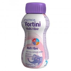 Fortini Multi Fibre Fragola 200ml | Integratore Ipercalorico completo crescita | NUTRICIA