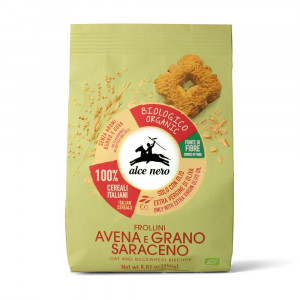 Frollini Avena e Grano Saraceno 250 g | Biscotti con cereali italiani BIO | ALCE NERO