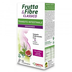 Frutta&fibre classico Gravidanza 12 bustine | Integratore fibre di Psillio per gravidanza | ORTIS