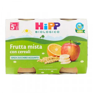 Frutta mista con Cereali 2x125 g | Omogeneizzato BIO bimbi dal 5° mese di vita | HiPP