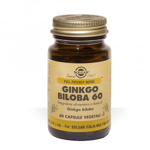 Ginko Biloba 60 cps vegetali | Integratore Ginkgo | SOLGAR