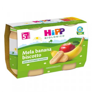 Mela banana e biscotto 2x125 g | Omogeneizzato Bio per bimbi | Hipp