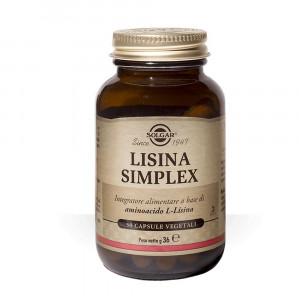 Lisina Simplex 50 cps vegetali | Integratore di L-Lisina HCI  | SOLGAR