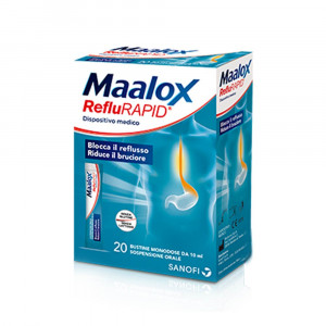 REFLURAPID 20 Bustine monodose da 10 ml | Rimedio per il reflusso | MAALOX 