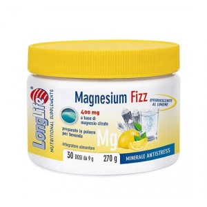 MAGNESIUM FIZZ Polvere 270 g | Integratore di 30 Dosi di Magnesio | LONGLIFE