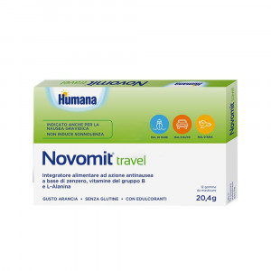 Novomit Travel 12 gomme | Trattamento antinausea bambini in viaggio | HUMANA