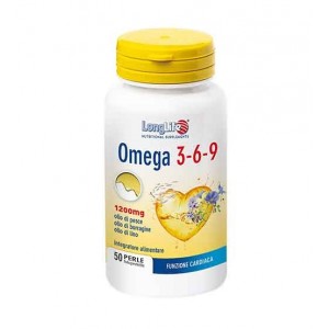 OMEGA 3-6-9 50 Perle | Integratore di Omega da oli di Pesce, Borragine e Lino | LONGLIFE 