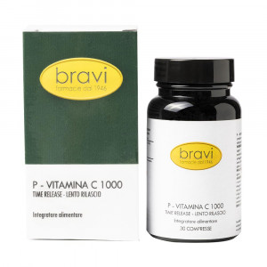 P - Vitamina C 1000 30 compresse | Integratore sistema immunitario | BRAVI 