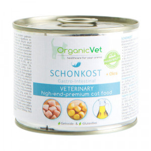 SCHONKOST + OKRA 200 g | Cibo umido per GATTI con problemi gastro-intestinali | ORGANIC VET