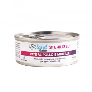 Gatto Sterilized Pollo e mirtillo 85 g | Mangime umido completo gatti sterilizzati | SILAND
