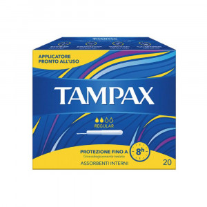Tampax Blue Box Regular 20 pz | Assorbenti interni flussi leggeri o normali | TAMPAX