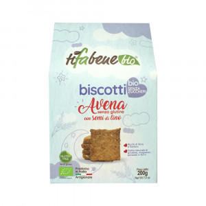 Biscotti Avena E Semi Di Lino 200 g | Biscotti BIO senza glutine e senza zuccheri | TIFABENE BIO