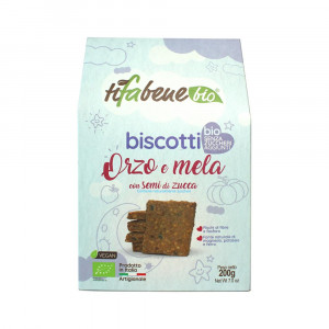 Biscotti Orzo E Mela Con Semidi zucca 200g | Biscotti biologici senza zuccheri | TIFABENE Bio