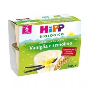 Merenda latte vaniglia e semolino 4x100 g | Merenda dal sesto mese compiuto | HiPP