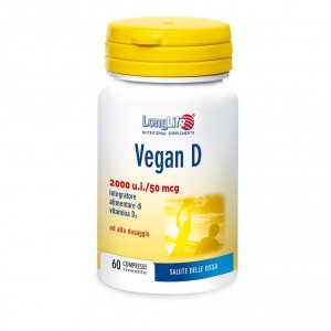 Vegan D 2000 ui 60 cpr | Integratore per ossa e denti sani | LONGLIFE