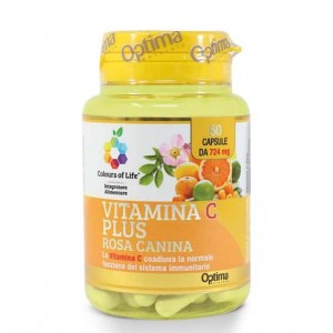 Vitamina C Plus 60 cps | Integratore Vitamina C e Rosa Canina | OPTIMA NATURALS Colours of life