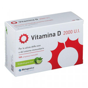 Vitamina D 2000 ui | Salute ossa 168 compresse masticabili | Metagenics
