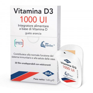 Vitamina D3 1000 ui 30 film | Integratore Vitamina D3 sublinguale | IBSA